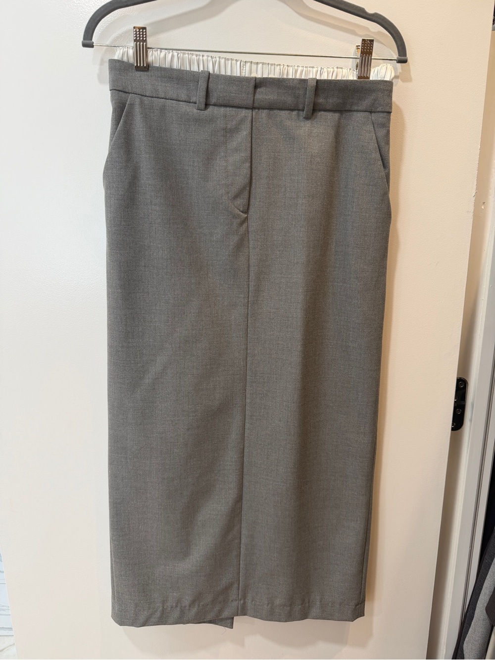 Zara Gray Midi Pencil Skirt